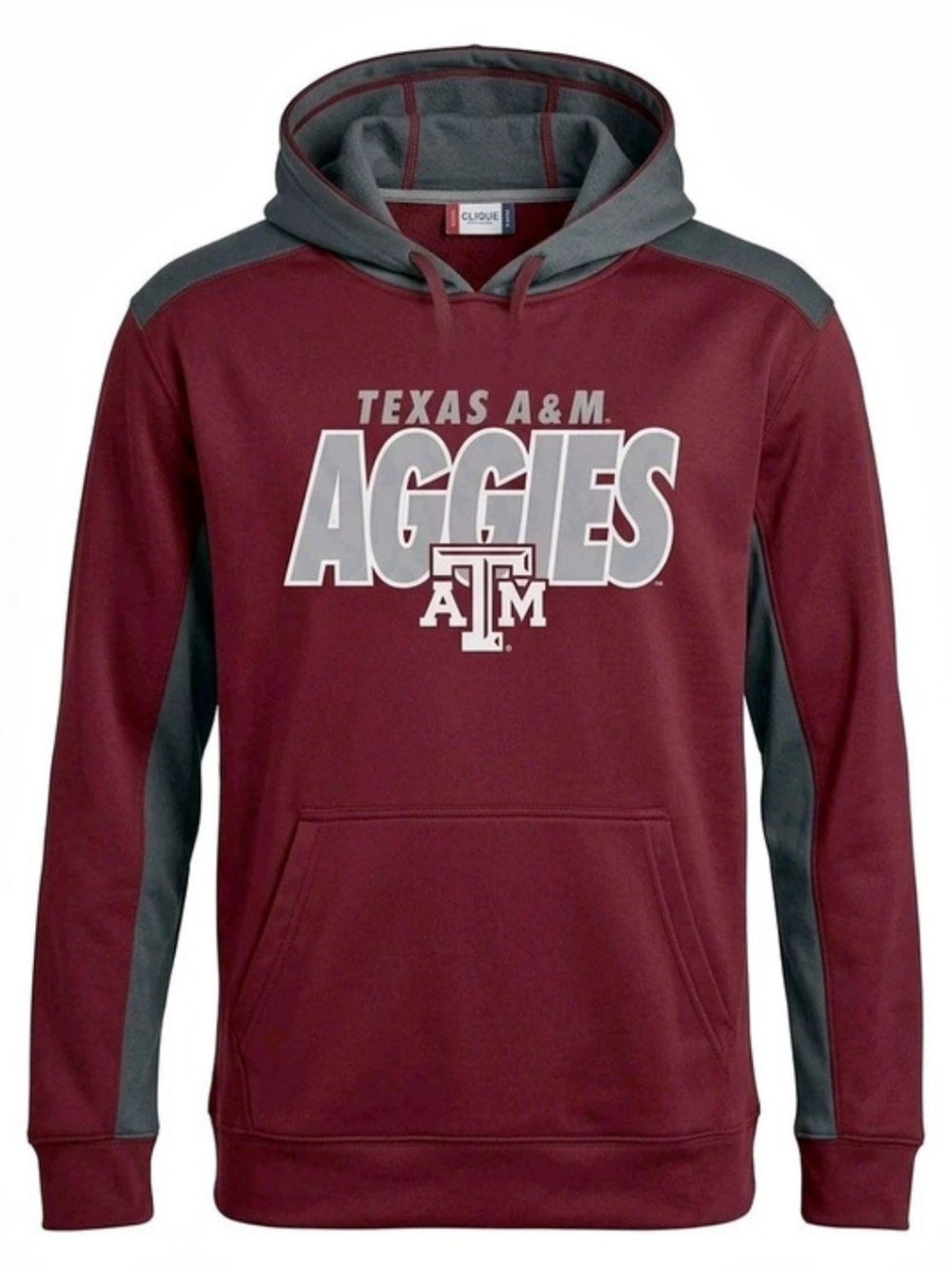 Y2K 90'S Texas A&M Aggies hoodie Men's Burgundy & Gray Size XL Like New